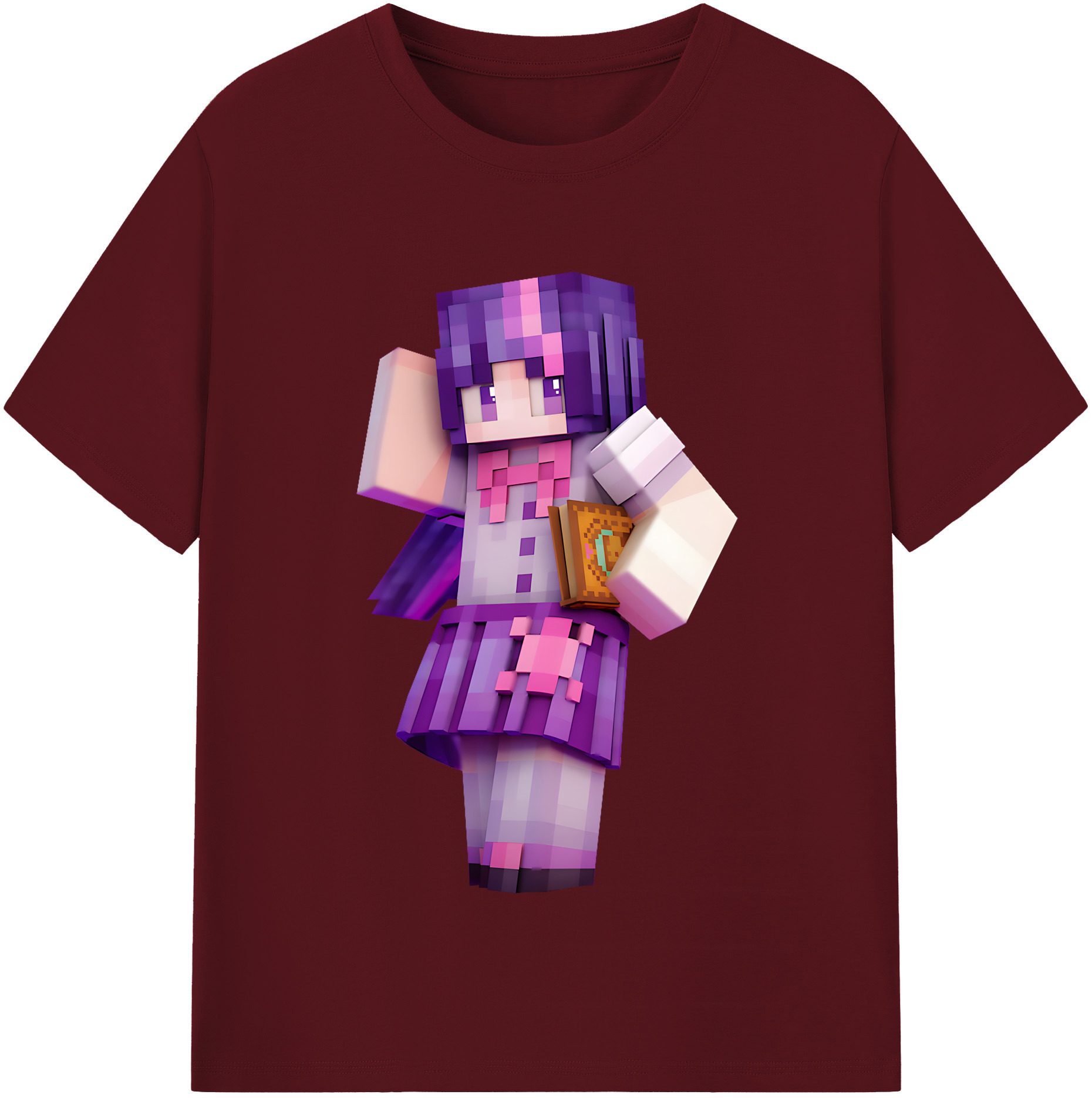（画像用） マインクラフト ブロックの世界 Minecraft MC Block world 綿100％半袖Tシャツ（フロントプリント）